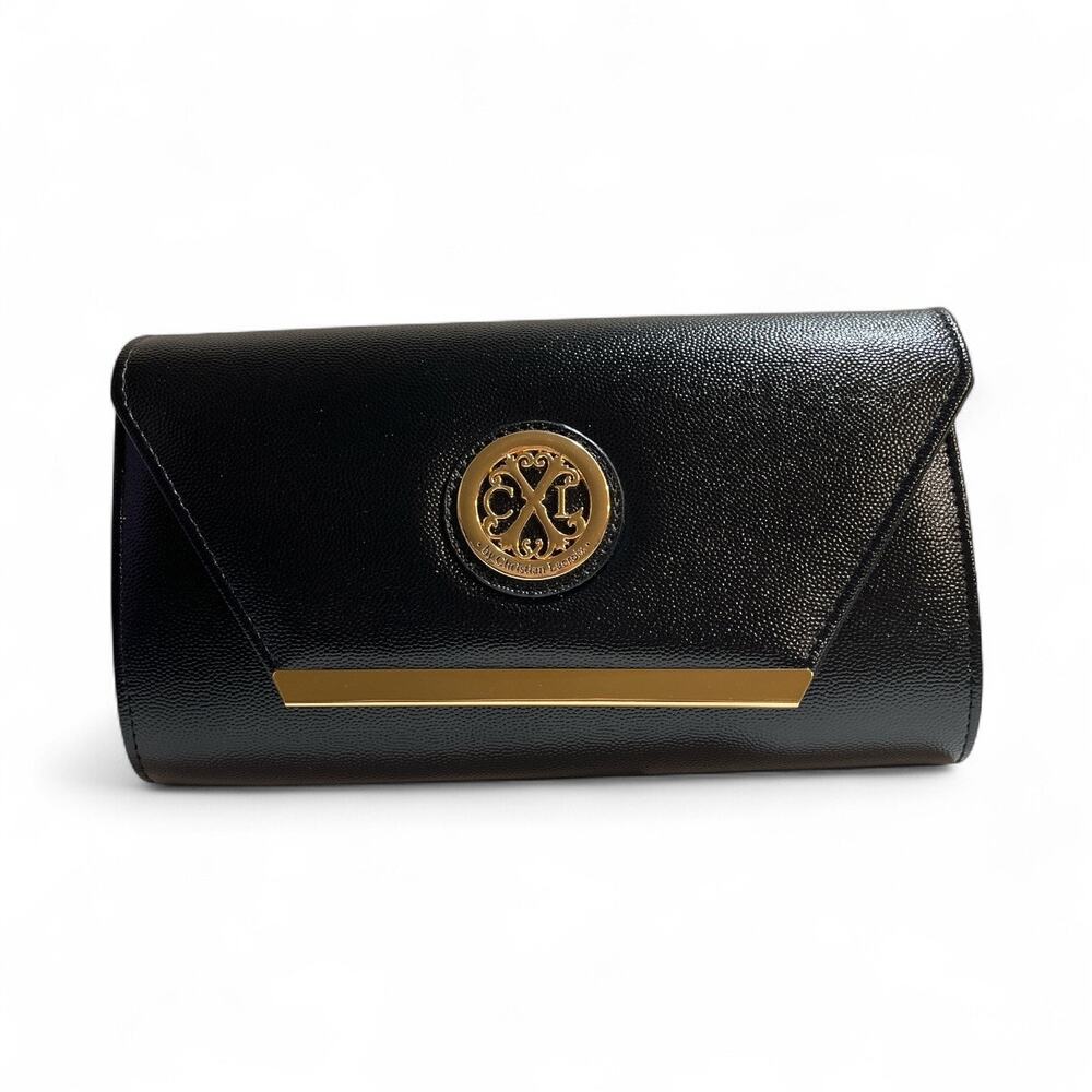 CXL BY Christian Lacroix Clutch Chain Purse Bag Black